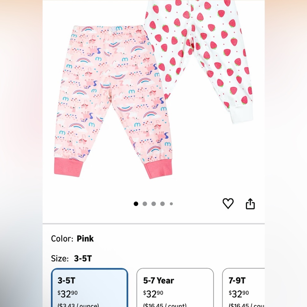 Strawberry and Unicorn/rainbow training Pants